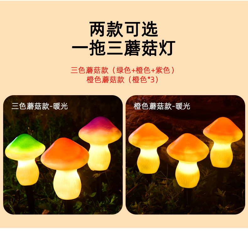 跨境新品太阳能蘑菇灯花园景观草坪蘑菇地插灯户外庭院太阳能灯详情7