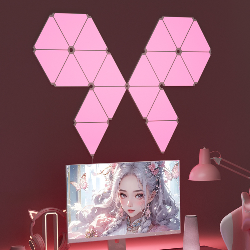 智能奇光板拾音节奏音乐量子灯三角灯电竞氛围灯壁灯小夜灯详情10