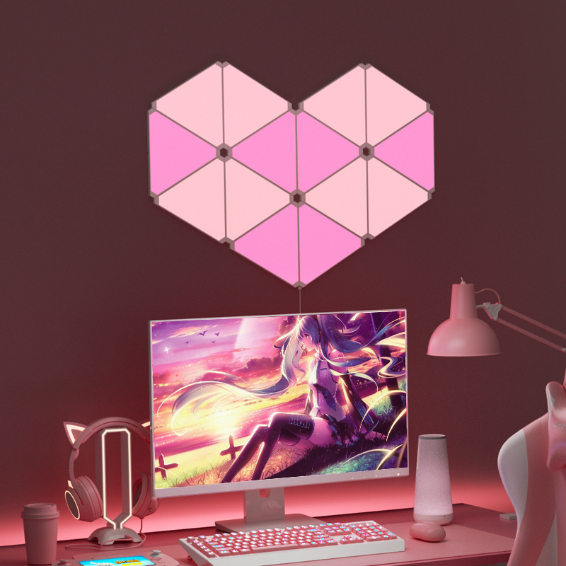 智能奇光板拾音节奏音乐量子灯三角灯电竞氛围灯壁灯小夜灯详情9