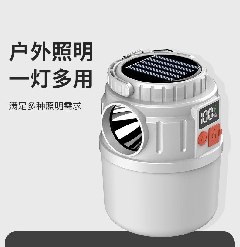 LED太阳能充电灯泡户外超亮照明灯家用停电应急灯夜市摆摊地摊灯详情5