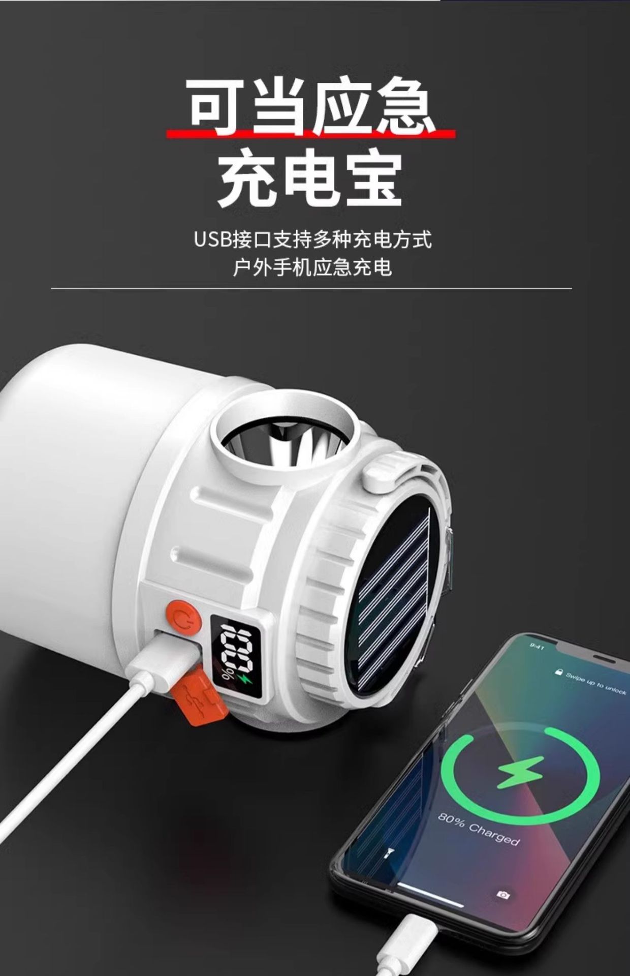 LED太阳能充电灯泡户外超亮照明灯家用停电应急灯夜市摆摊地摊灯详情16