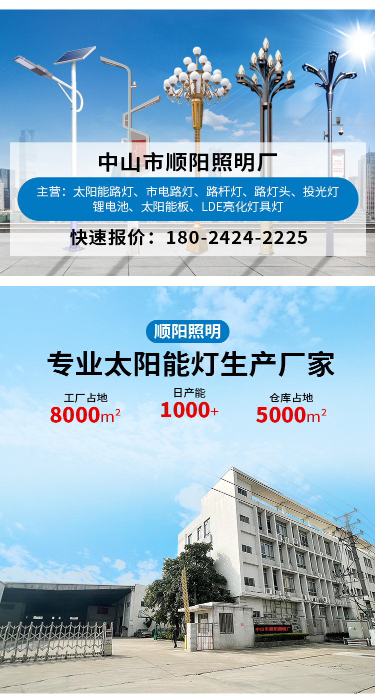 外贸新款太阳能灯爆亮投光灯新农村户外庭院灯防雨太阳能路灯批发详情1