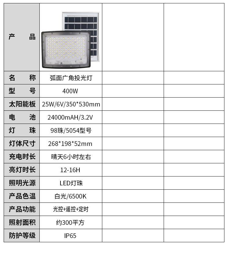 2023新款太阳能灯户外庭院灯爆亮院子照明灯弧面广角投光灯路灯详情19