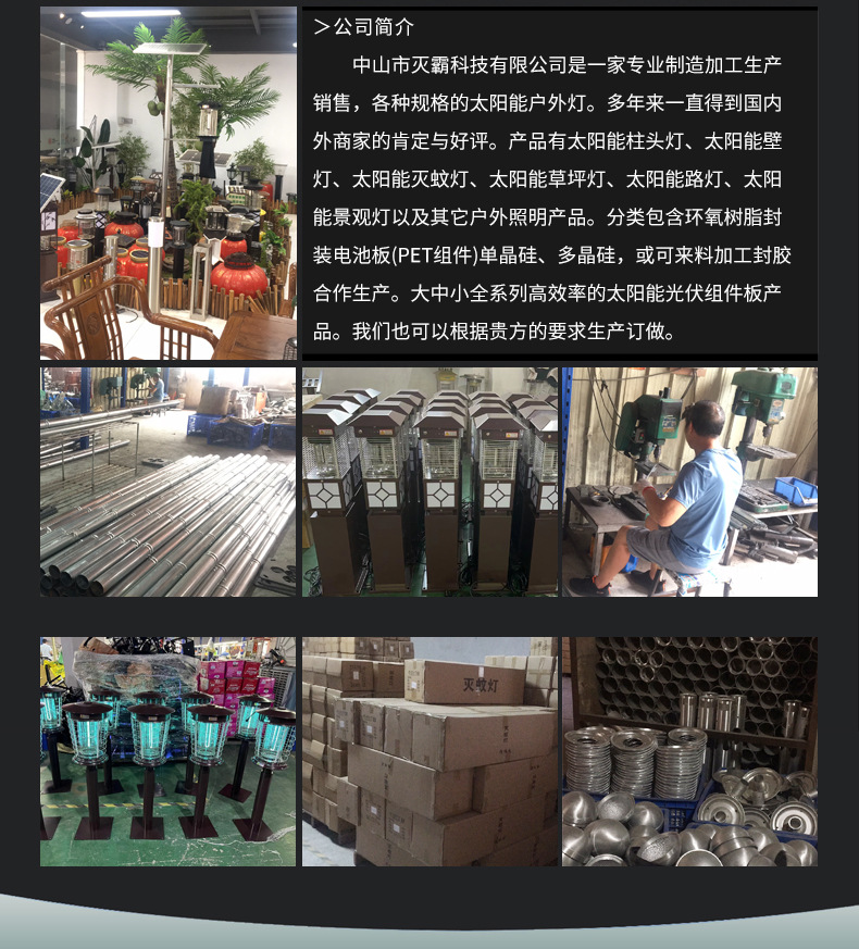 太阳能灭蚊灯 庭院室外防水照明花园家用物理电击驱蚊灯捕蚊神器详情28