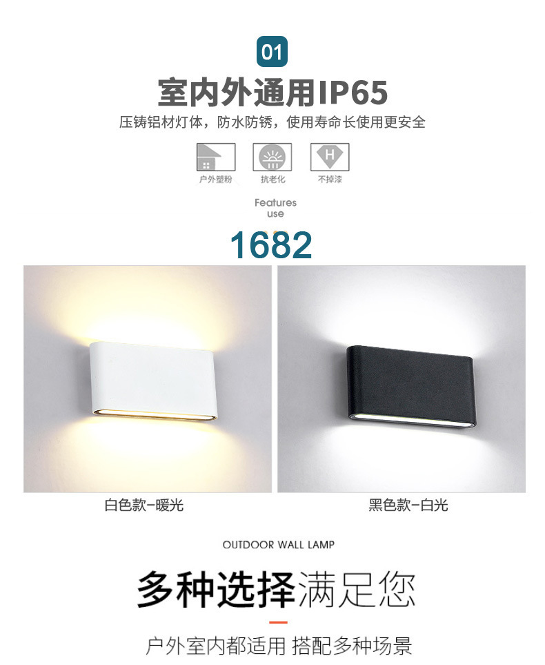 现代简约户外防水led壁灯 酒店创意过道楼梯走廊客厅床头壁灯卧室详情2