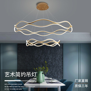 简约现代服装店铺吊灯六边形客厅灯跨境新款复式跃层loft公寓吊灯详情12
