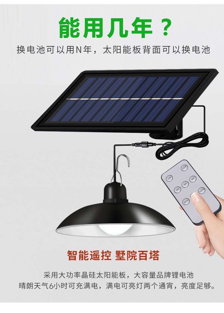 义乌闪电鹰新款太阳能吊灯LED超亮复古球泡灯户外防水节能详情24