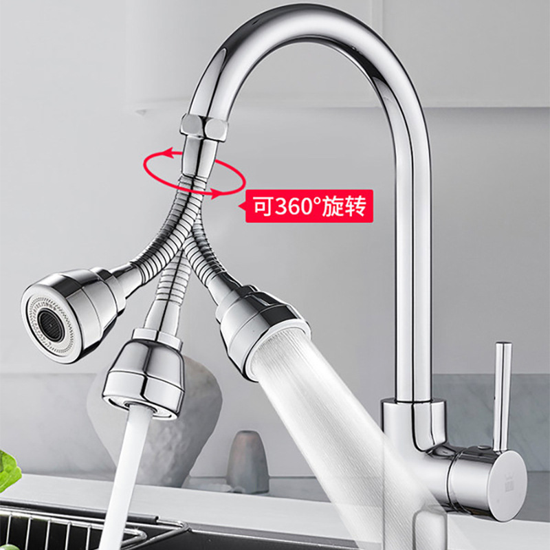 多曼卫浴水龙头延伸器全铜厨房防溅头嘴器水万能接口龙头加长延伸器水嘴详情1