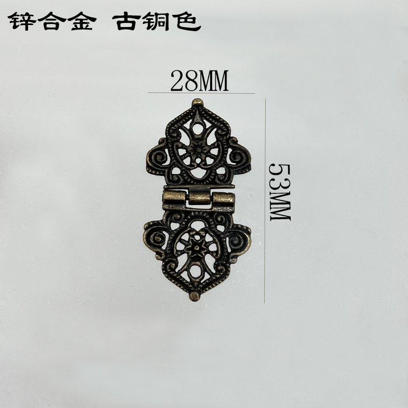 品名：合页材料：锌合金颜色：金色 青古尺寸：53*28mm详情3