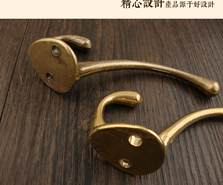 中式仿古纯铜实心衣帽钩挂钩复古钩壁钩衣钩做旧挂钩卫生间挂衣钩详情5