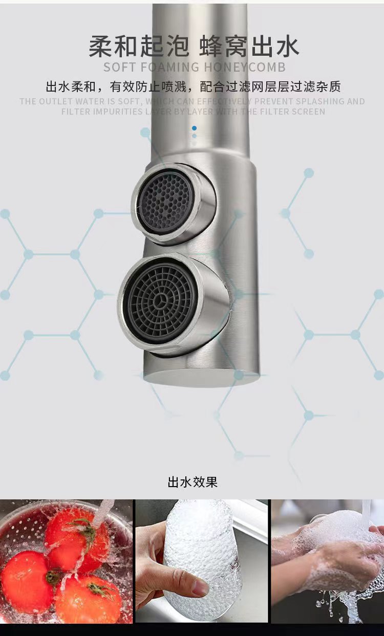 跨境304不锈钢水龙头厨房洗菜盆龙头三合一冷热带净水双用水龙头详情6