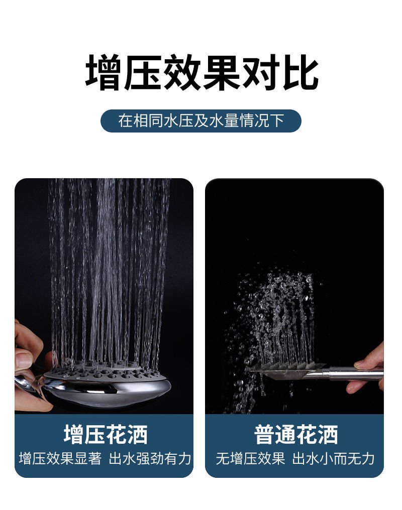 五档通用增压花洒喷头淋浴雨洗澡高压手持厦门花洒软管莲蓬头厂家详情4