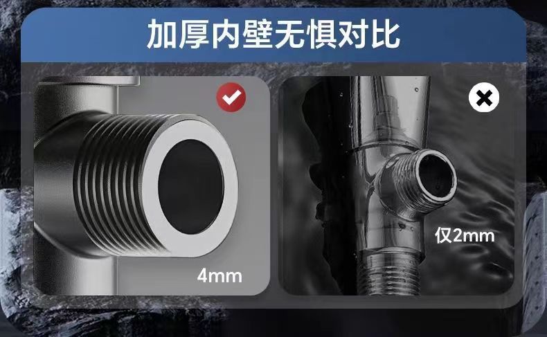 全铜加厚三角阀冷热水通用阀门开关家用马桶热水器角阀水阀八字阀详情8