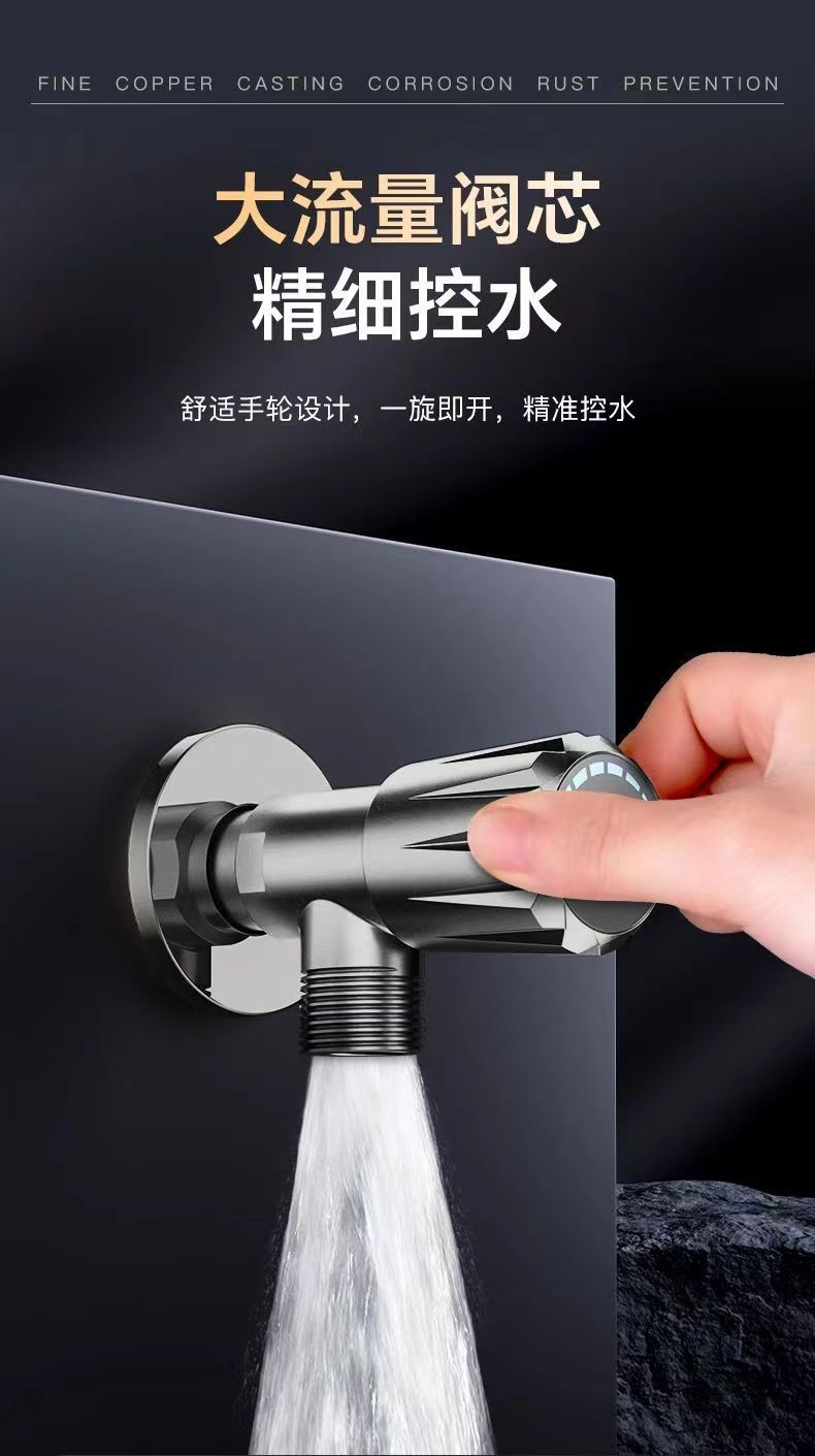 全铜加厚三角阀冷热水通用阀门开关家用马桶热水器角阀水阀八字阀详情3