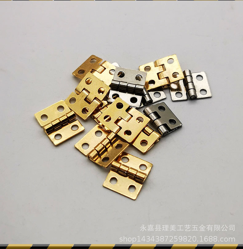 纯铜迷你2分合页 工艺品礼盒折页4孔平开小合页8*10mm金色铰链详情4