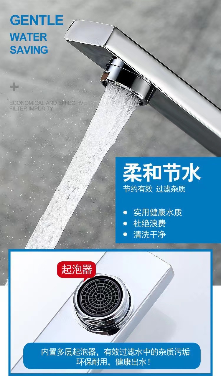 厨房水龙头全铜四方管七字型黑色拉丝电镀龙头洗菜盆水槽冷热龙头详情6