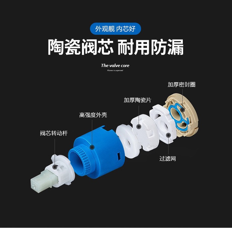 厨房水龙头全铜四方管七字型黑色拉丝电镀龙头洗菜盆水槽冷热龙头详情3