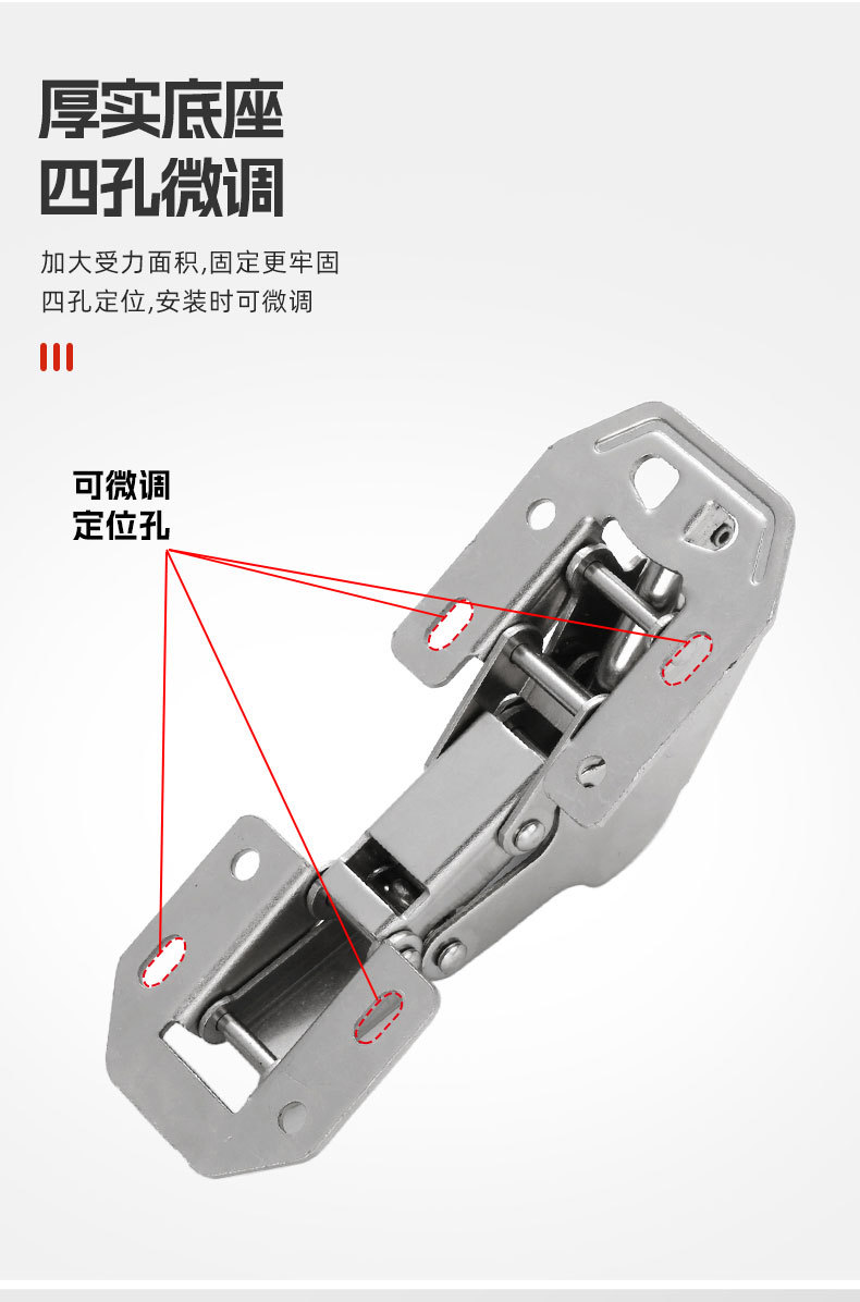 冷轧钢橱柜衣柜门液压缓冲阻尼静音合页铰链五金配件批发详情8