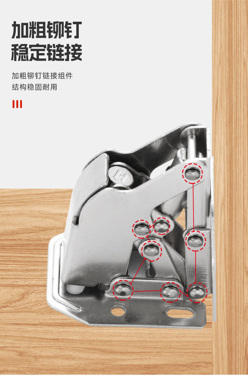 冷轧钢橱柜衣柜门液压缓冲阻尼静音合页铰链五金配件批发详情7