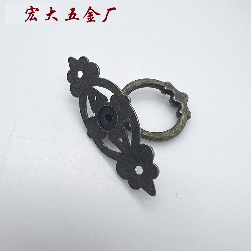 抽屉单孔锌合金柜家具拉手明装家装五金配小拉手仿古拉环详情5