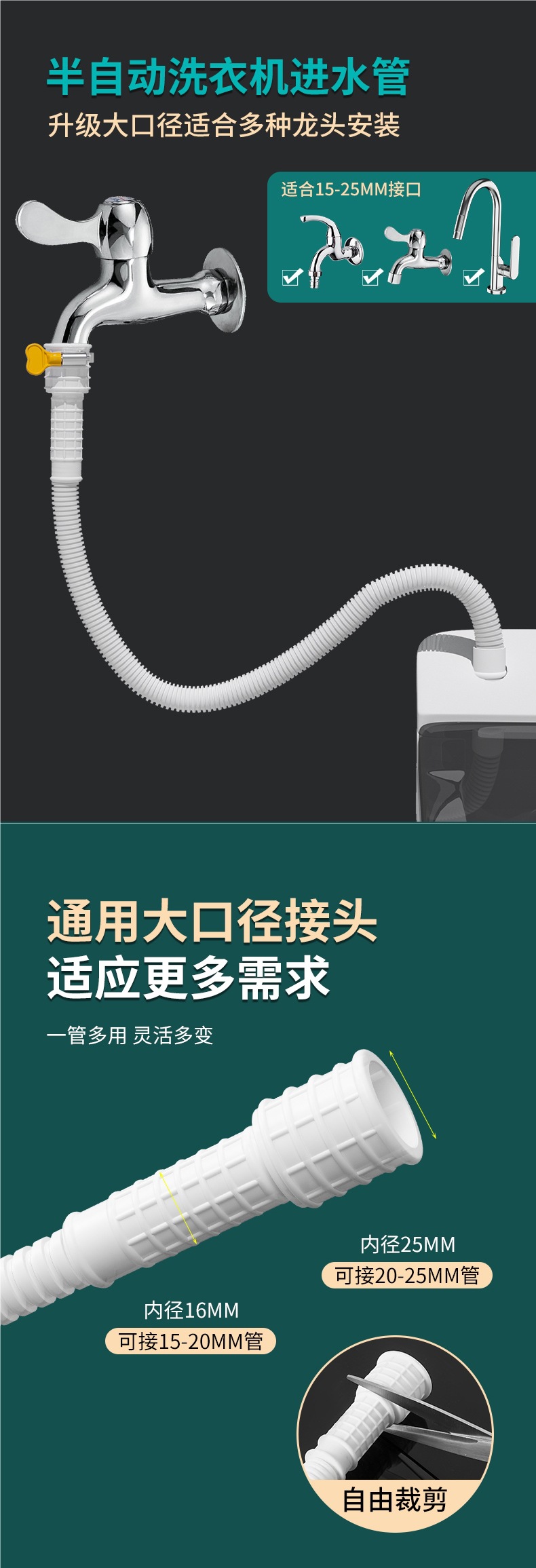 空调排水管延长外机抗老化洗衣机进水管加长滴水接水龙头出水软管详情7