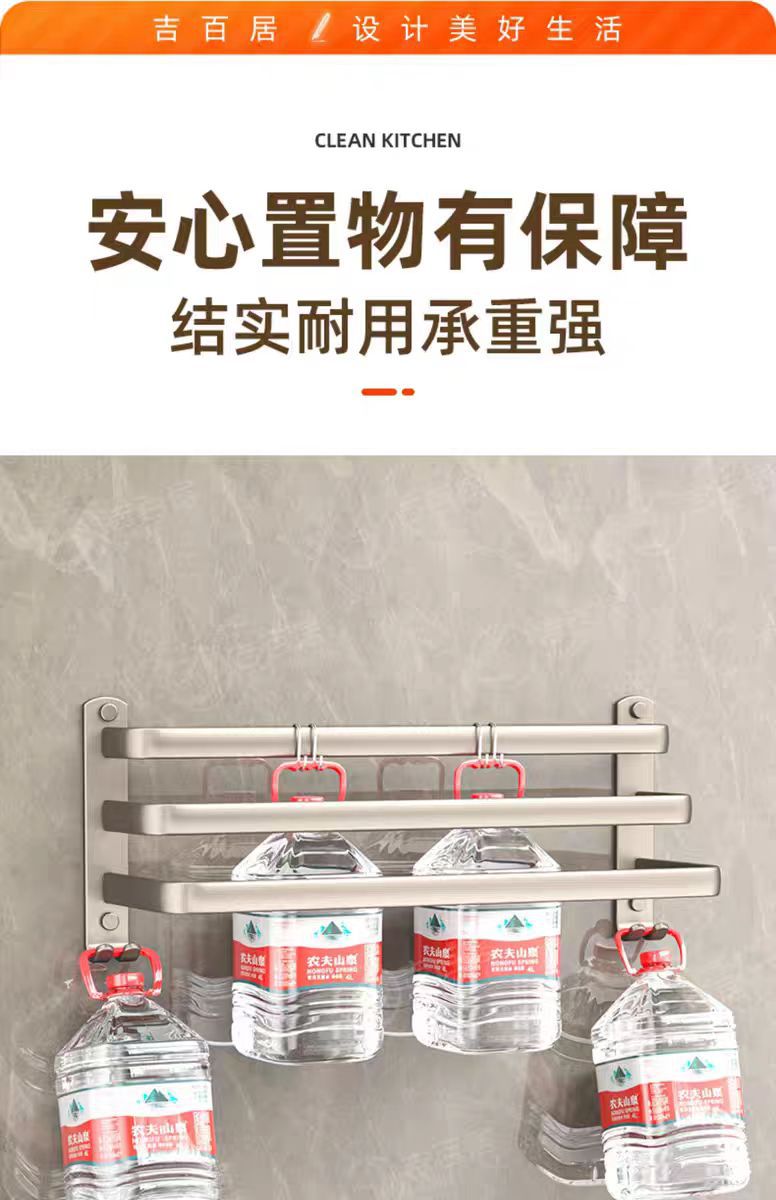 枪灰毛巾架卫生间免打孔浴室置物架卫生间壁挂式太空铝毛巾杆详情8