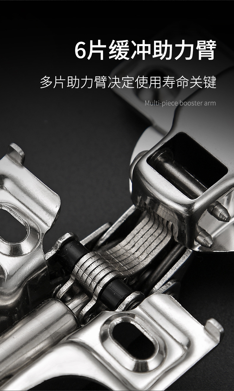 厂家直销美式短臂铰链窄侧板衣柜橱柜展示柜专用液压不锈钢合页详情7