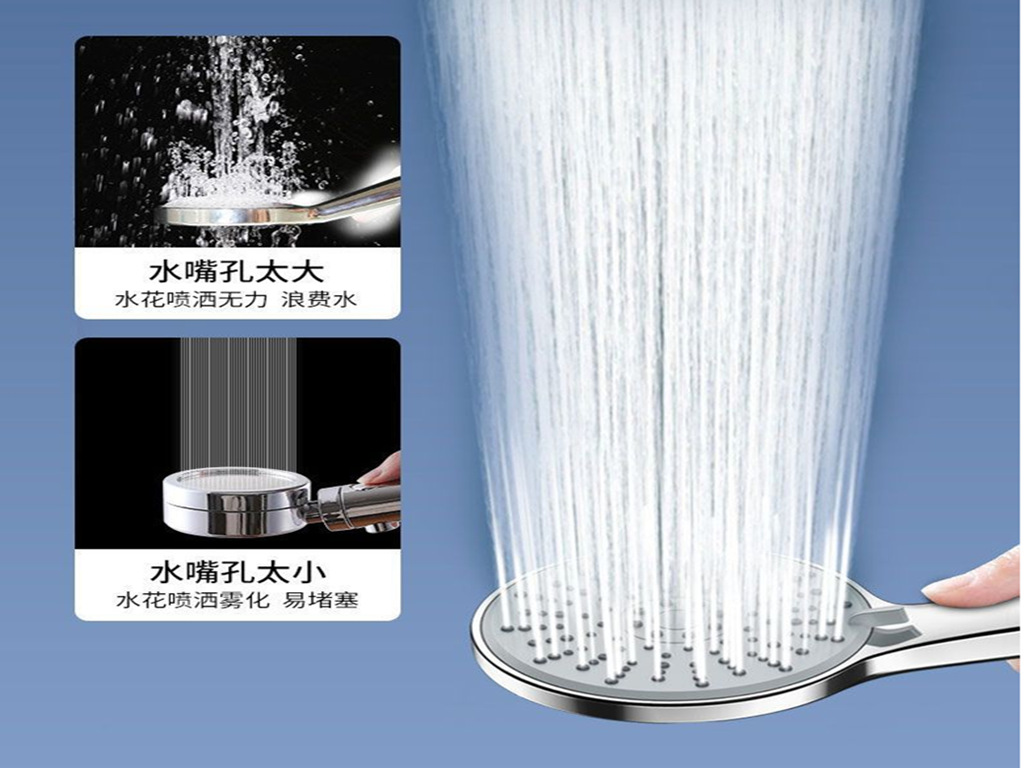 增压单大面板黑色淋浴花洒喷头浴室热水器洗澡大出水淋雨全套详情7