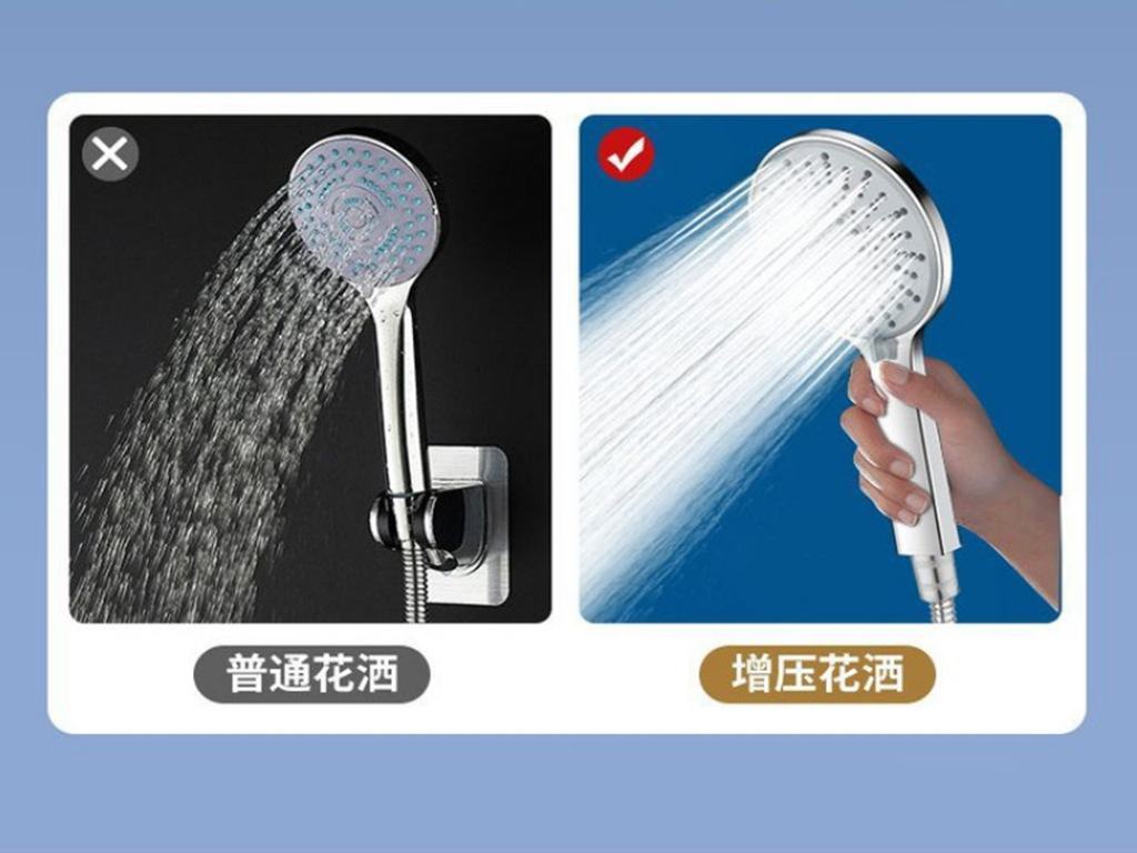 增压单大面板黑色淋浴花洒喷头浴室热水器洗澡大出水淋雨全套详情8