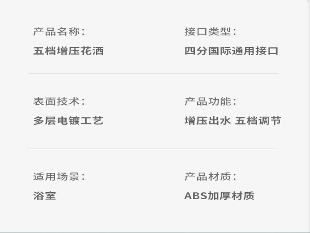 增压单大面板黑色淋浴花洒喷头浴室热水器洗澡大出水淋雨全套详情5