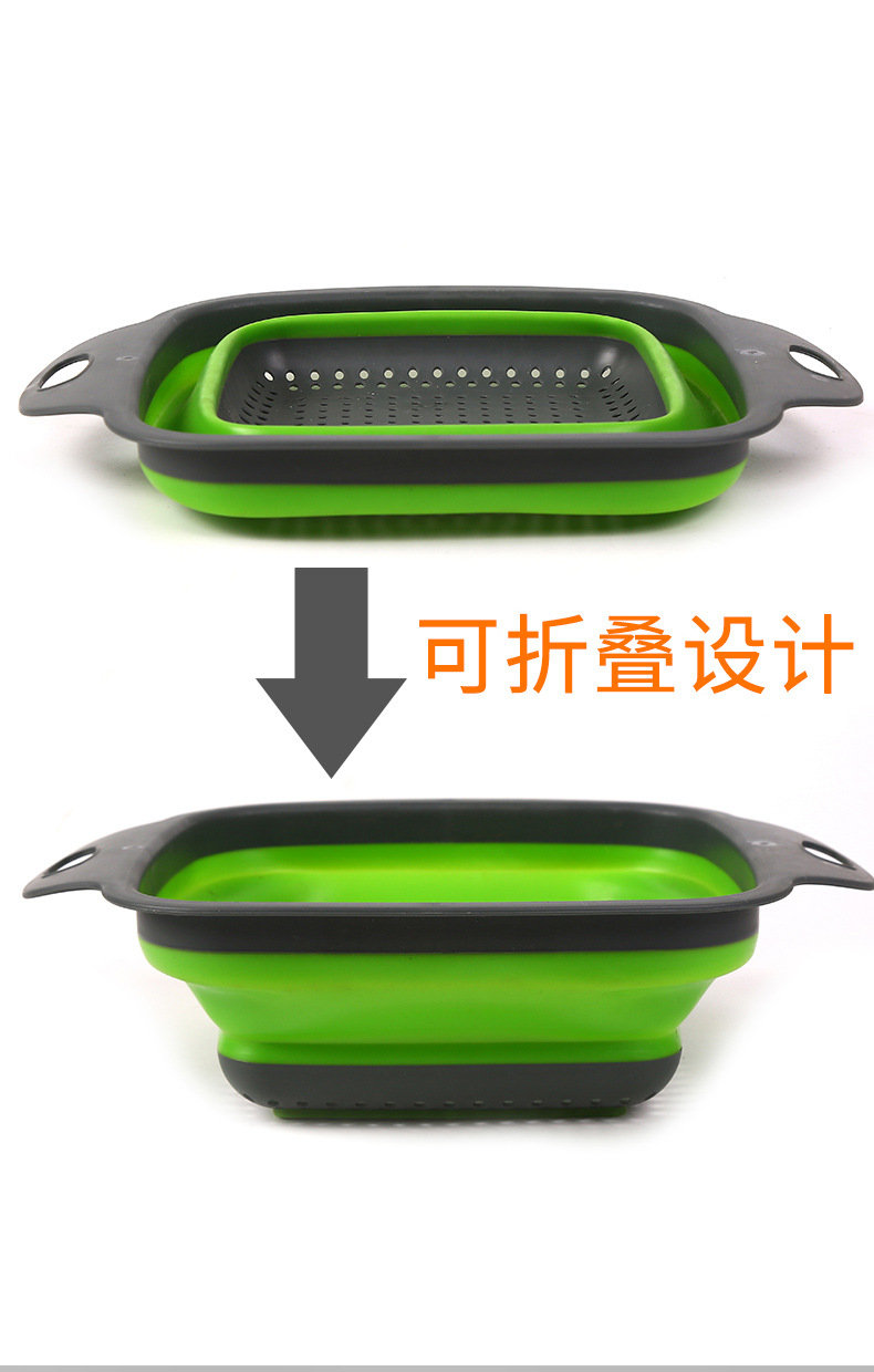 家用挂壁厨房水槽可折叠便携伸缩多功能便携沥水洗菜盆葡萄沥水篮详情4