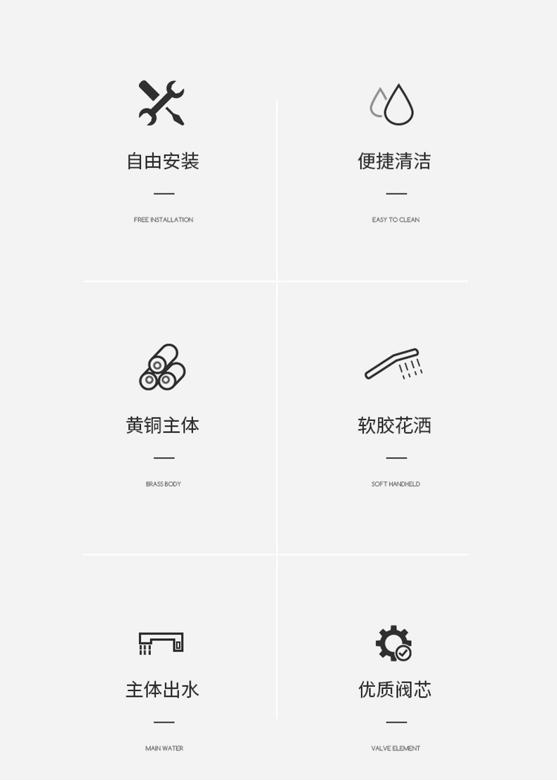 全铜浴缸水龙头三联淋浴器混水阀花洒大流量瀑布冷热数显浴缸龙头详情2