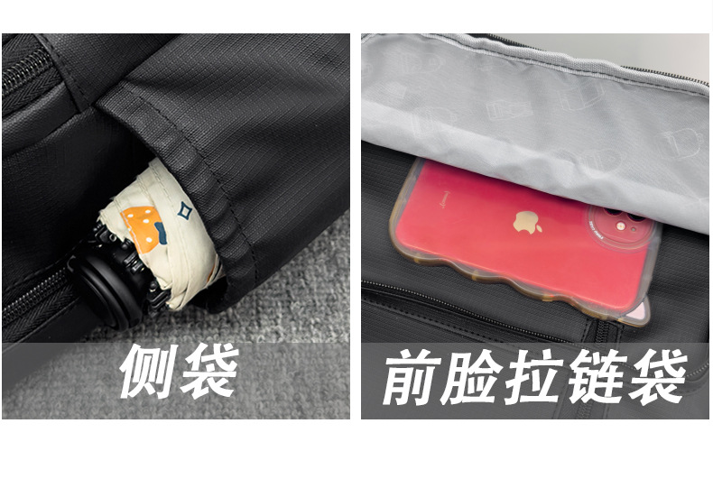 ins简约休闲百搭大容量大学生书包电脑背包男士出差通勤双肩包详情图41