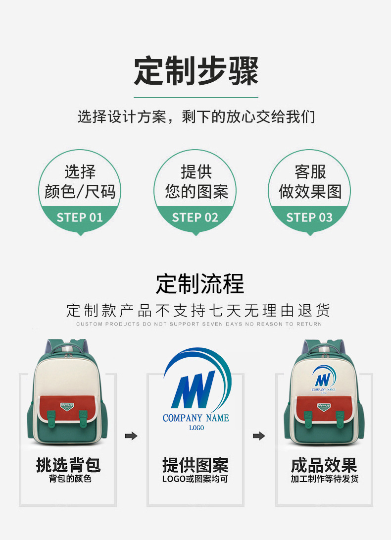 小学生书包定制logo培训班广告包儿童背包大容量牛津布幼儿园书包详情图2