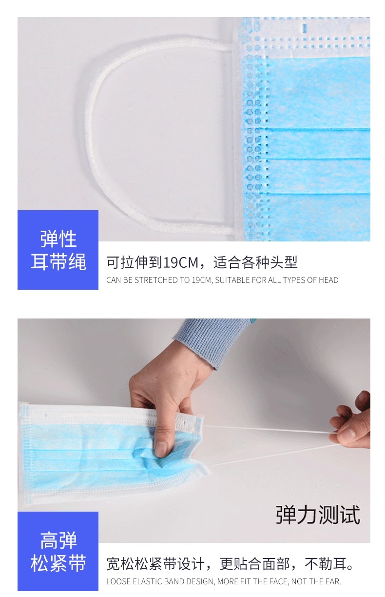 三层加厚一次性口罩防尘防飞沫舒适透气成人男女平面口罩加厚款式详情图16