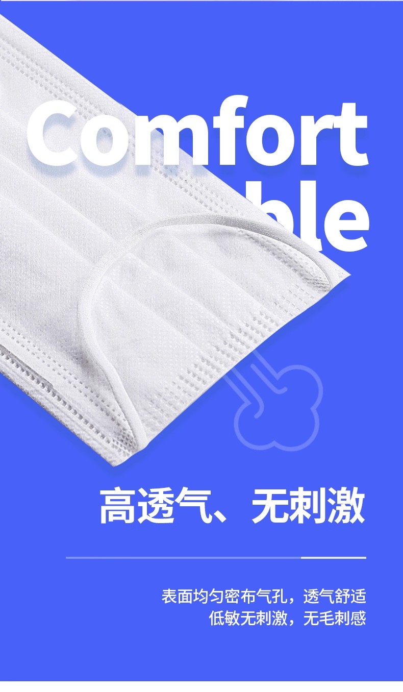 三层加厚一次性口罩防尘防飞沫舒适透气成人男女平面口罩加厚款式详情图13