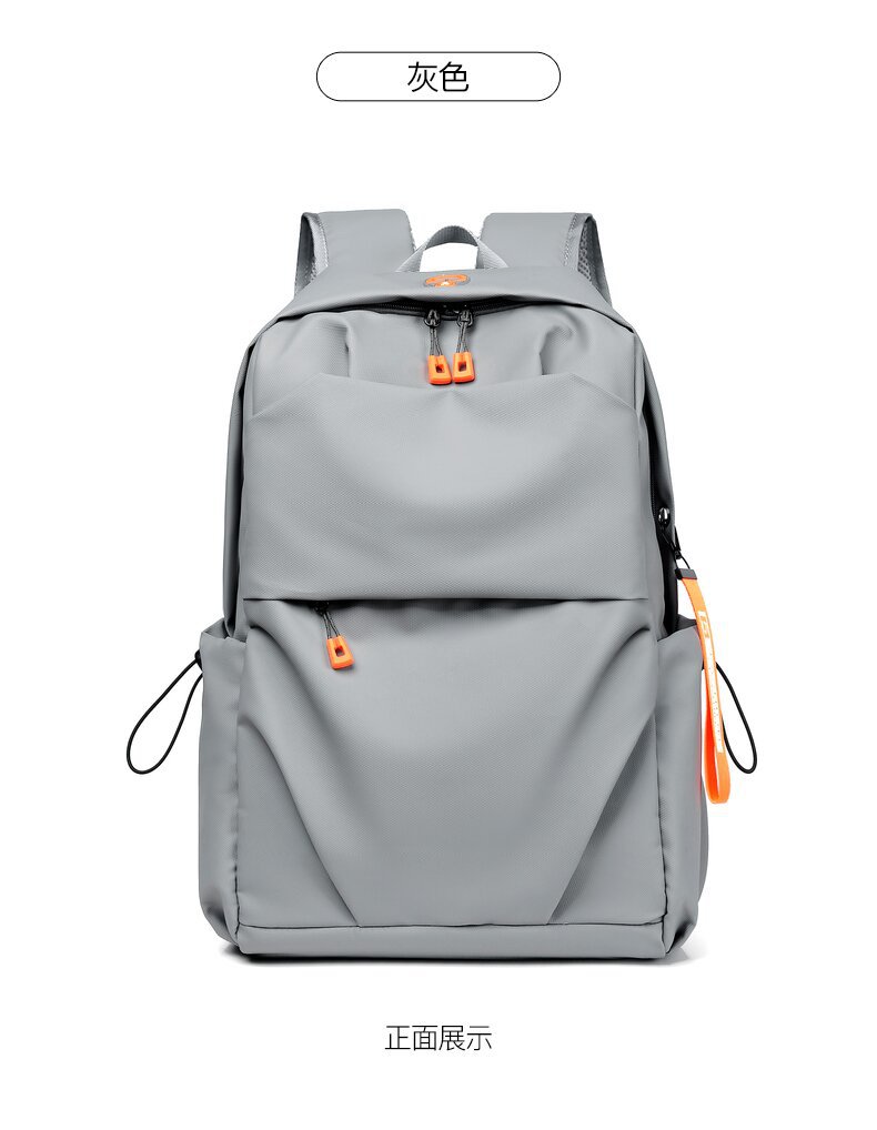 学生书包批发牛津布韩版双肩包大容量男士褶皱休闲旅行电脑背包详情图28