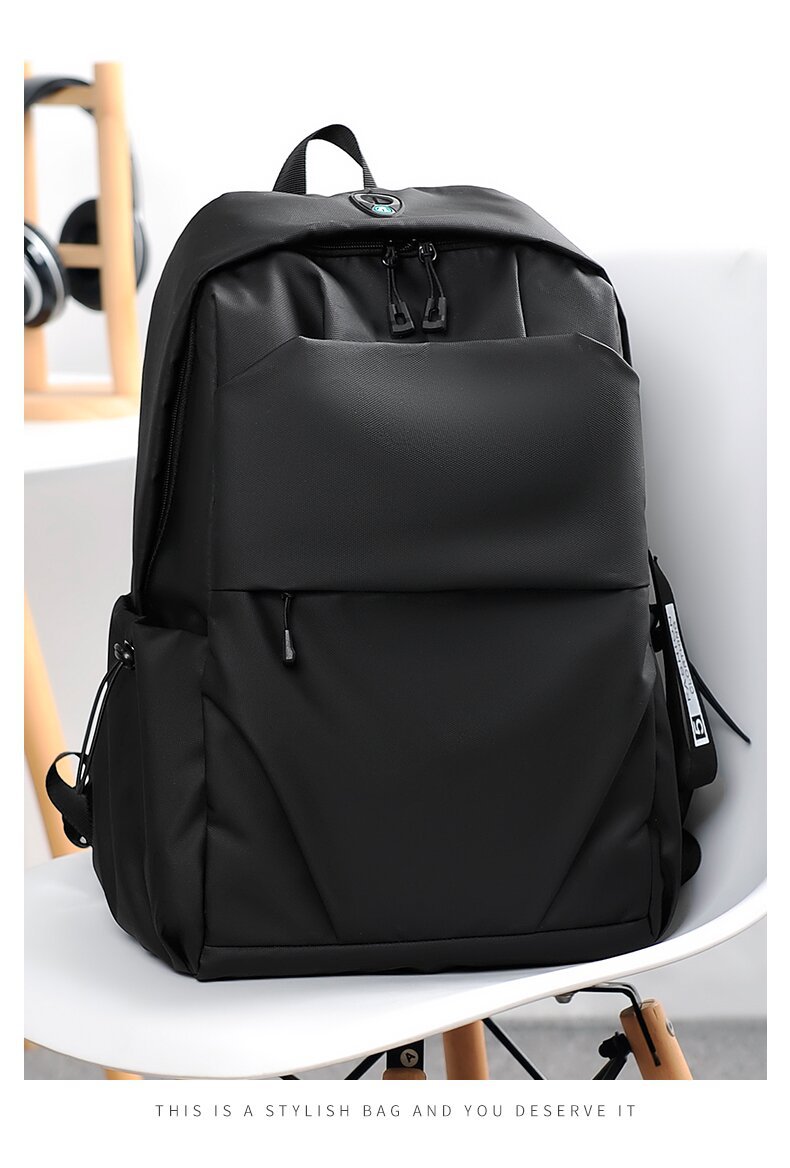 学生书包批发牛津布韩版双肩包大容量男士褶皱休闲旅行电脑背包详情图21