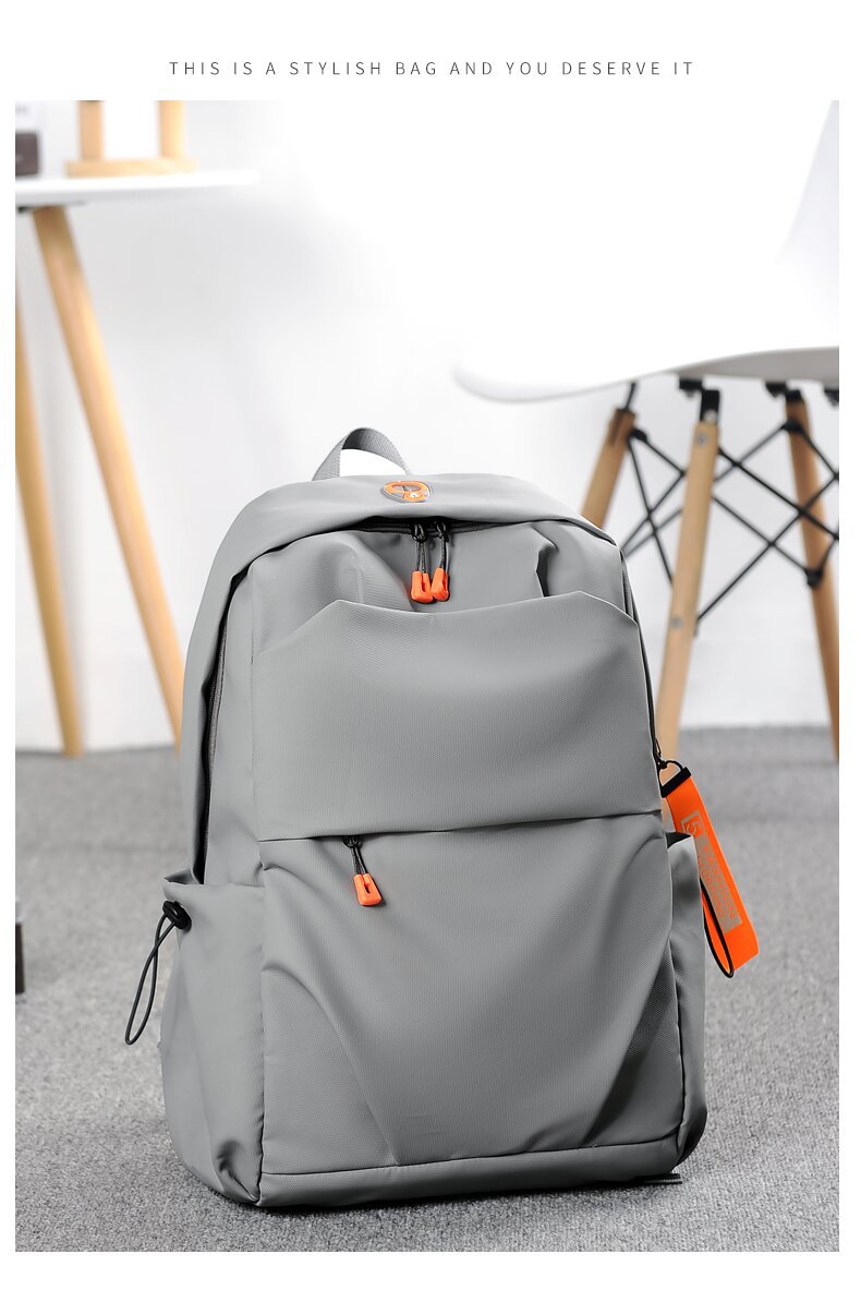 学生书包批发牛津布韩版双肩包大容量男士褶皱休闲旅行电脑背包详情图19