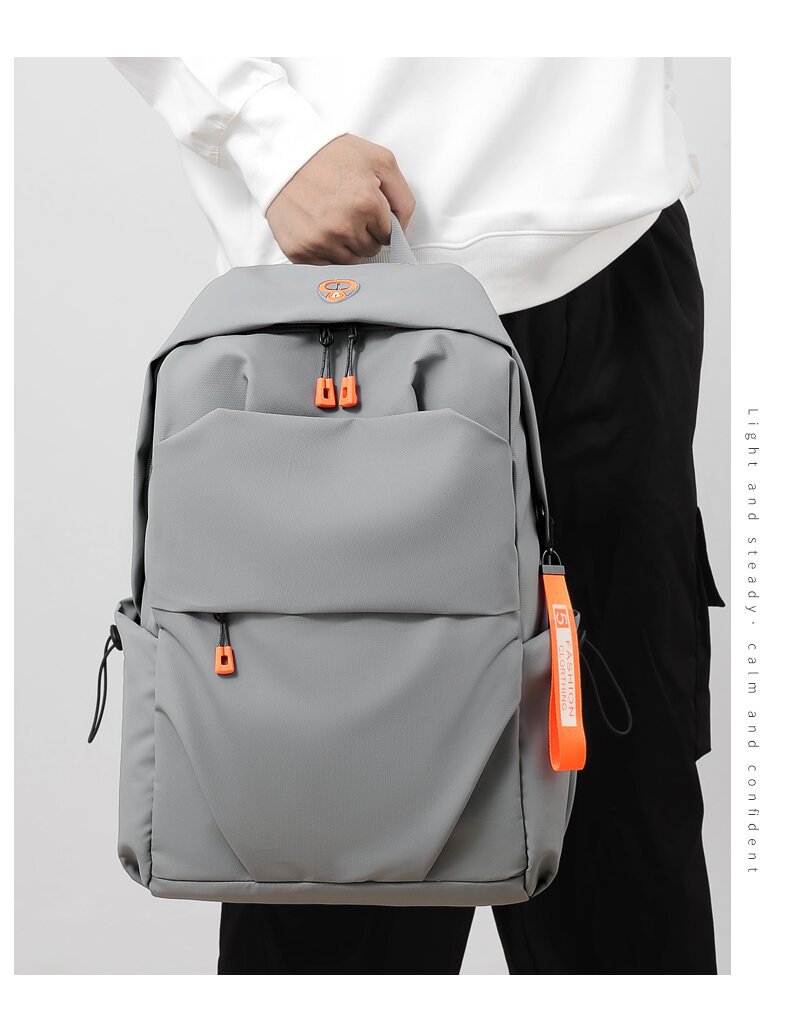 学生书包批发牛津布韩版双肩包大容量男士褶皱休闲旅行电脑背包详情图13