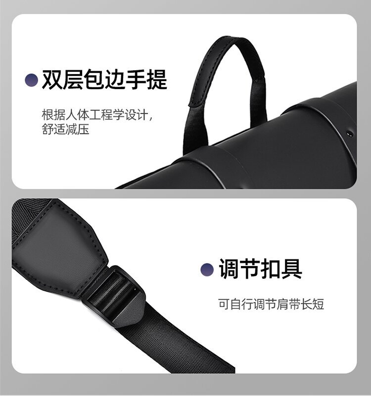 跨境菱格商务双肩包男大容量防水通勤电脑包时尚背包大学生书包详情图11