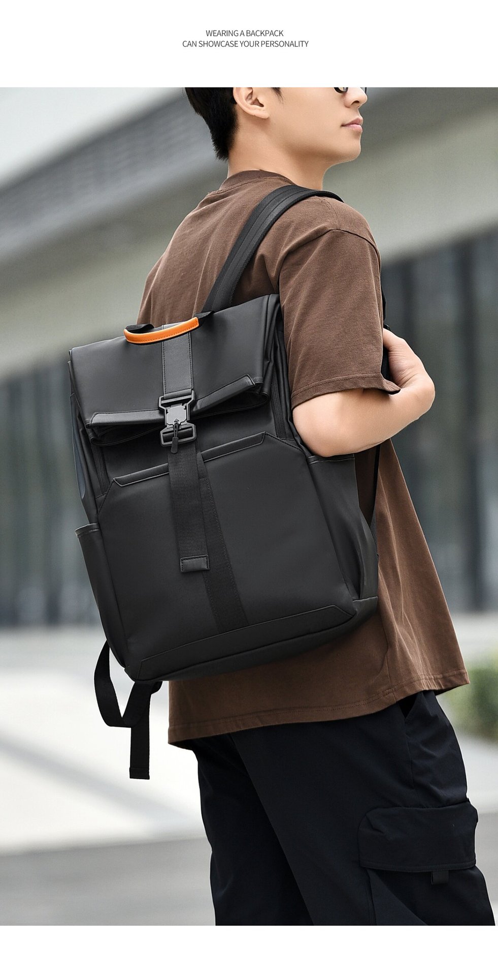 休闲通勤背包男士双肩包大容量电脑包男生户外运动旅行包书包防水详情图23