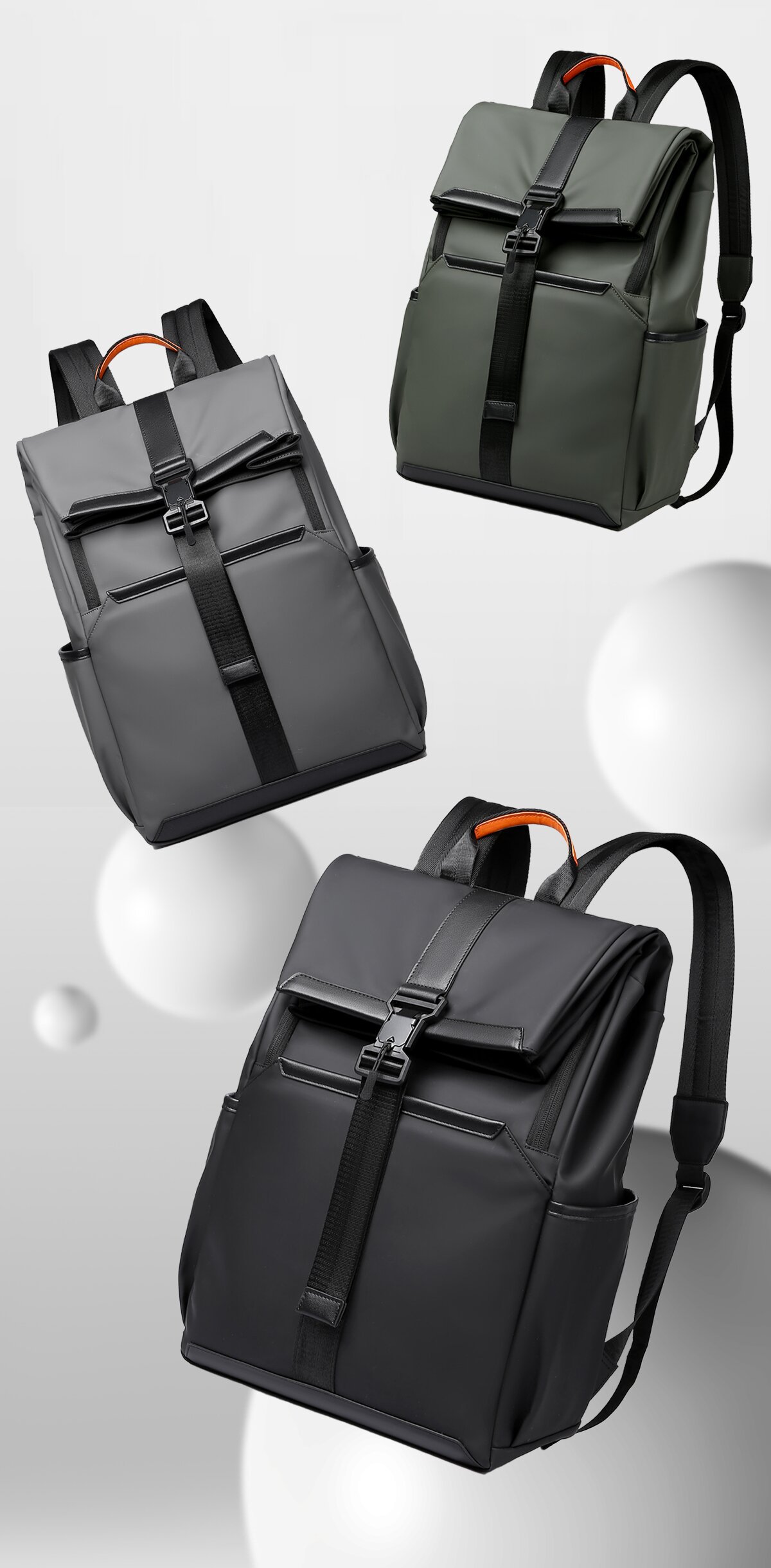 休闲通勤背包男士双肩包大容量电脑包男生户外运动旅行包书包防水详情图7