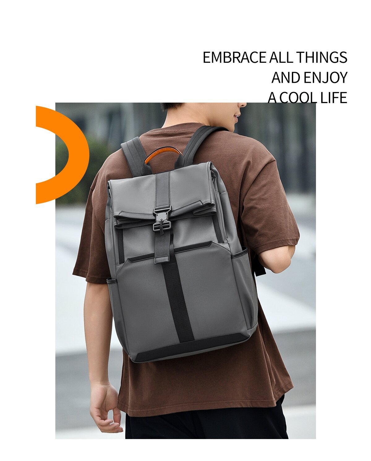 休闲通勤背包男士双肩包大容量电脑包男生户外运动旅行包书包防水详情图22