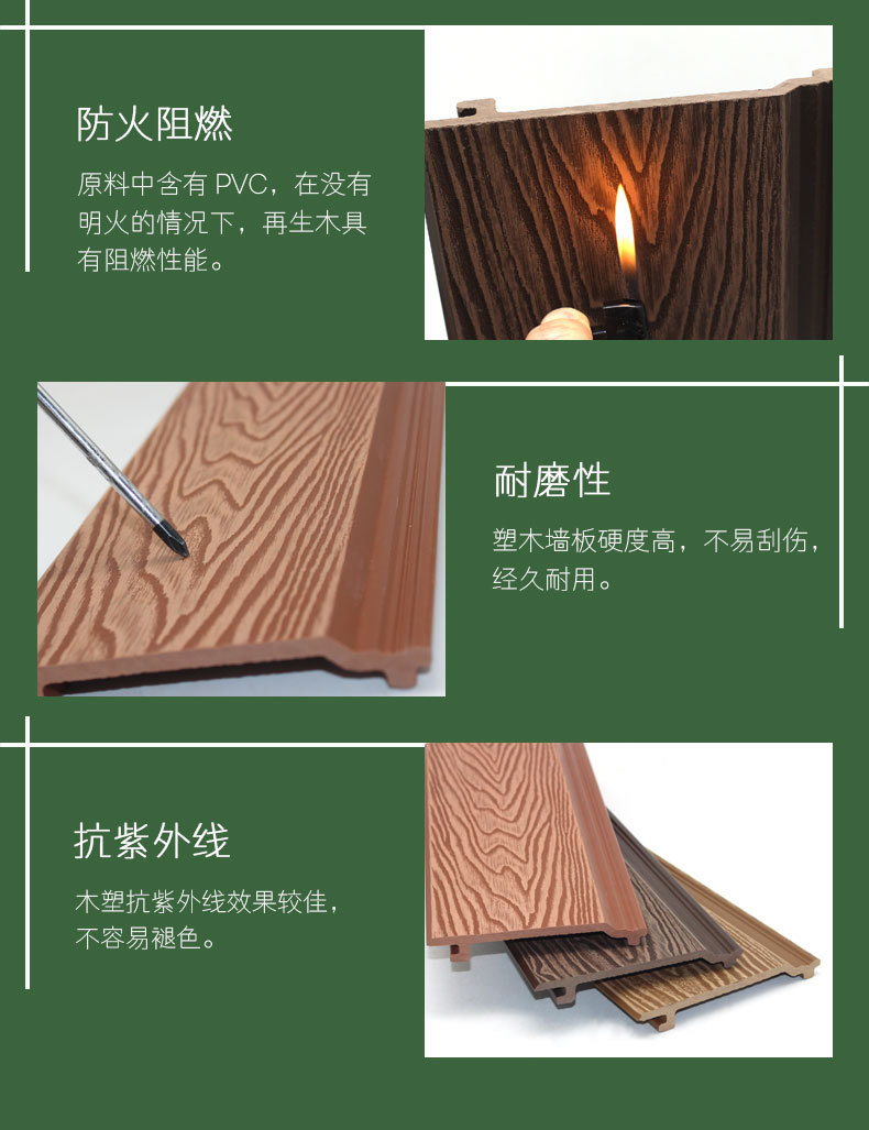WPC室外木塑墙板别墅凉亭浮雕围栏耐晒PVC塑木户外护墙板外挂板详情图8