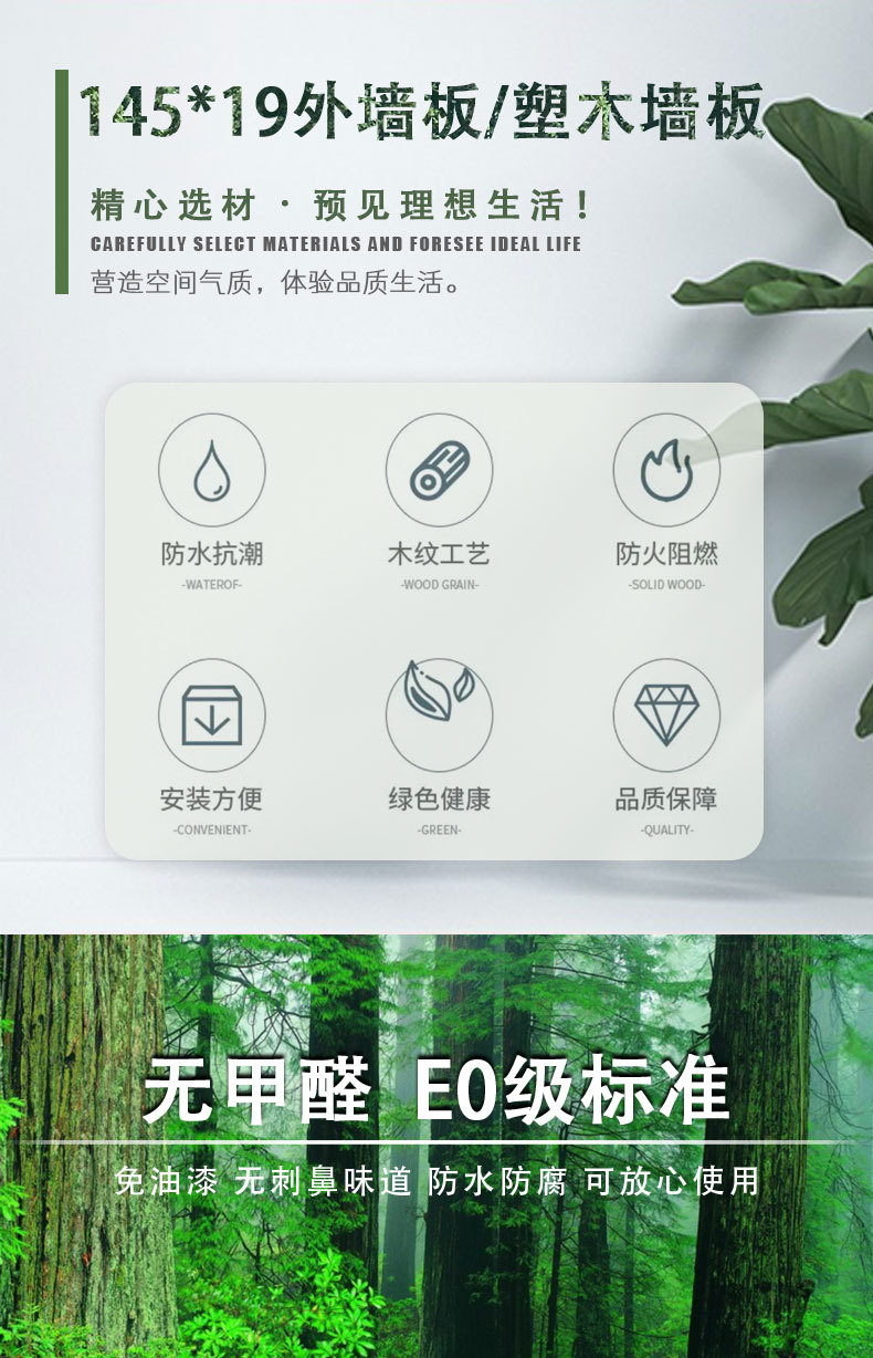 WPC室外木塑墙板别墅凉亭浮雕围栏耐晒PVC塑木户外护墙板外挂板详情图1