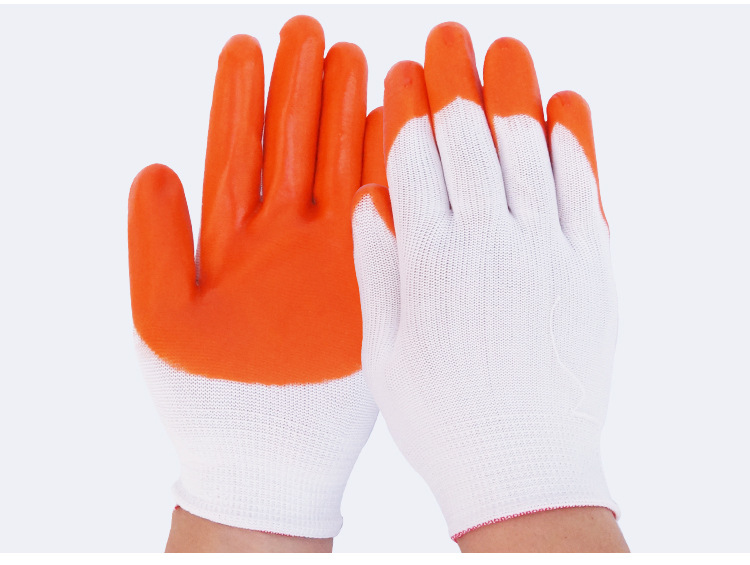 挂胶手套园艺批发PVC小平挂中半挂大半全十三针浸胶手套手部防滑详情图9