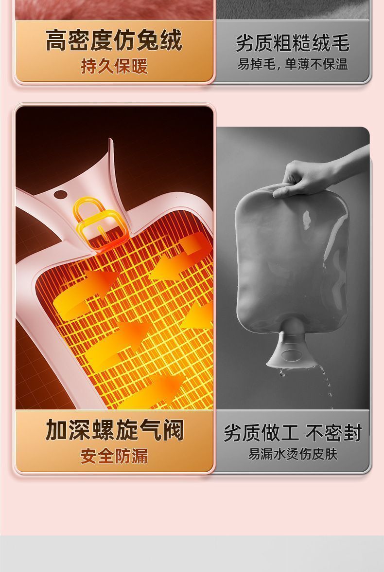 新款热水袋注水式女生暖手袋热敷肚子床边毯床边毯床边毯床边毯#详情图7