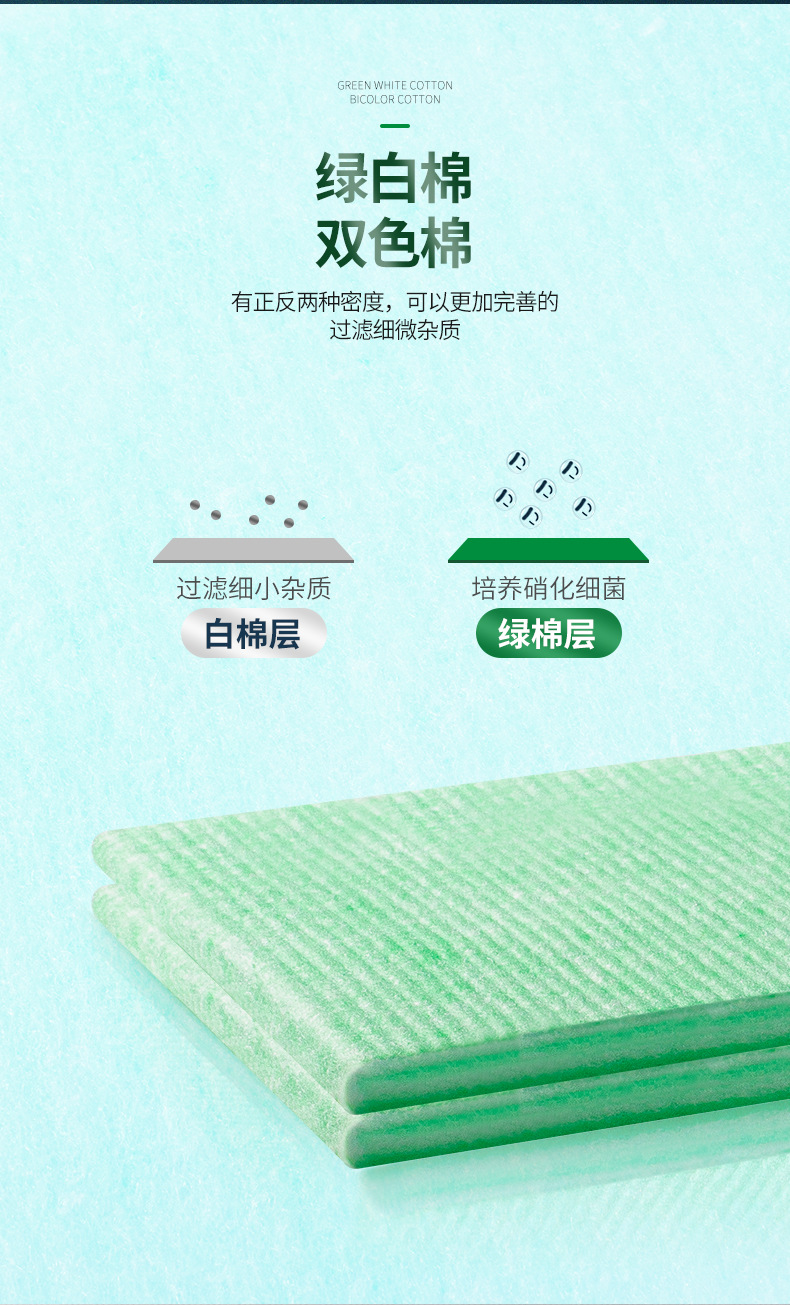 过滤棉加厚鱼缸高密度水族箱材鱼池净水绿白棉过滤材料棉材详情图4