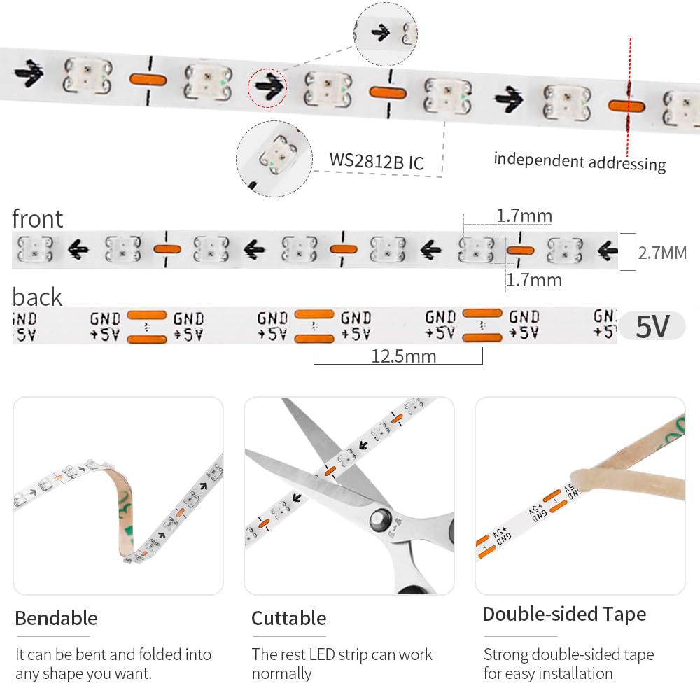 led灯条超省电汽车氛围灯LED幻彩灯带电竟房氛围感神器批发详情图11